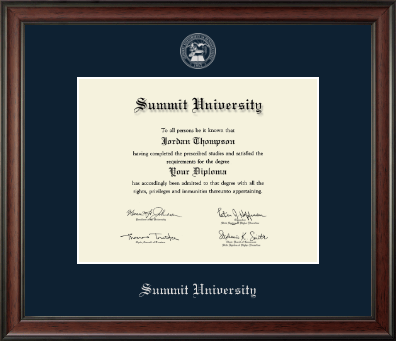Summit University diploma frame - Silver Embossed Diploma Frame in Studio