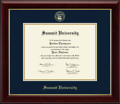 Summit University diploma frame - Gold Embossed Diploma Frame in Gallery