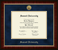 Summit University diploma frame - Gold Engraved Medallion Diploma Frame in Murano