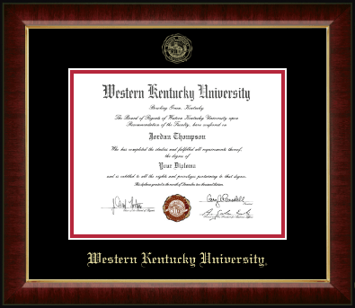 Western Kentucky University diploma frame - Gold Embossed Diploma Frame in Murano