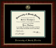 University of South Florida Gold Embossed Diploma Frame in Murano
