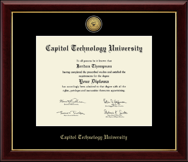 Capitol Technology University diploma frame - Gold Engraved Medallion Diploma Frame in Gallery