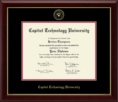 Capitol Technology University diploma frame - Gold Embossed Diploma Frame in Gallery