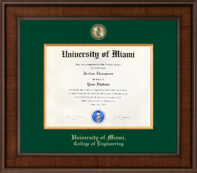 University of Miami diploma frame - Presidential Masterpiece Diploma Frame in Madison