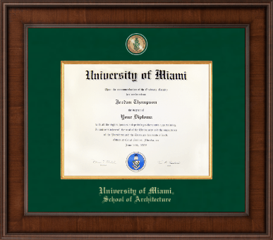 University of Miami diploma frame - Presidential Masterpiece Diploma Frame in Madison