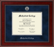 Methodist College Presidential Silver Engraved Diploma Frame in Jefferson