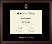 Methodist College diploma frame - Silver Embossed Diploma Frame in Studio