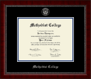 Methodist College diploma frame - Silver Embossed Diploma Frame in Sutton