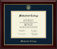 Methodist College Gold Embossed Diploma Frame in Gallery