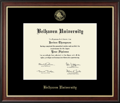 Belhaven University diploma frame - Gold Embossed Diploma Frame in Studio Gold