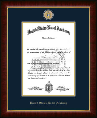 United States Naval Academy diploma frame - Masterpiece Medallion Diploma Frame in Murano