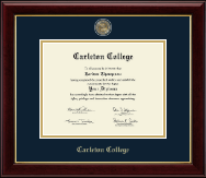 Carleton College diploma frame - Masterpiece Medallion Diploma Frame in Gallery