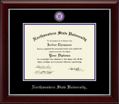 Northwestern State University diploma frame - Masterpiece Medallion Diploma Frame in Gallery Silver