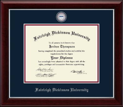 Fairleigh Dickinson University diploma frame - Masterpiece Medallion Diploma Frame in Gallery Silver