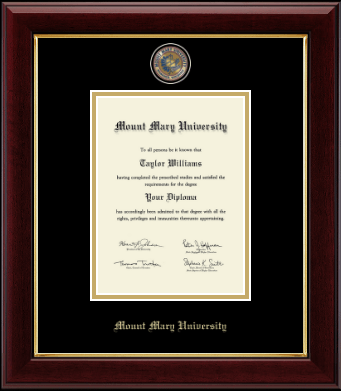 Mount Mary University diploma frame - Masterpiece Medallion Diploma Frame in Gallery