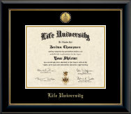 Life University Gold Engraved Medallion Diploma Frame in Onyx Gold