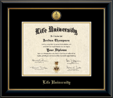 Life University diploma frame - Gold Engraved Medallion Diploma Frame in Onyx Gold