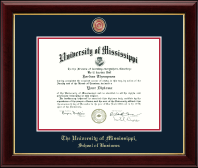 The University of Mississippi diploma frame - Masterpiece Medallion Diploma Frame in Gallery