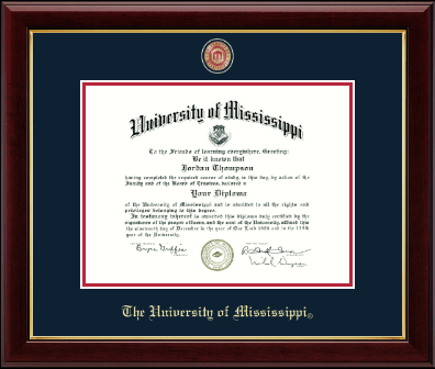 The University of Mississippi diploma frame - Masterpiece Medallion Diploma Frame in Gallery