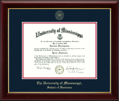 The University of Mississippi diploma frame - Gold Embossed Diploma Frame in Gallery