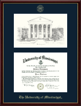 The University of Mississippi diploma frame - Campus Scene Overly Edition Diploma Frame in Galleria