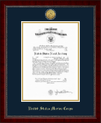 United States Naval Academy certifcate frame - Gold Engraved Medallion Certificate Frame in Sutton