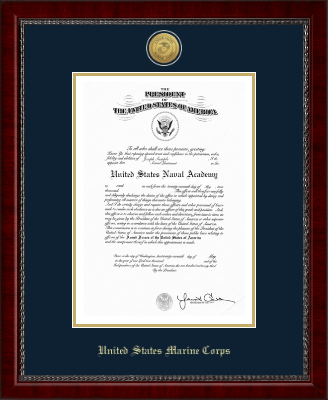 United States Naval Academy certifcate frame - Gold Engraved Medallion Certificate Frame in Sutton