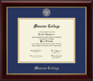 Monroe College Masterpiece Medallion Diploma Frame in Gallery