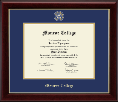 Monroe College diploma frame - Masterpiece Medallion Diploma Frame in Gallery