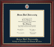 Seton Hall University Masterpiece Medallion Diploma Frame in Kensington Gold