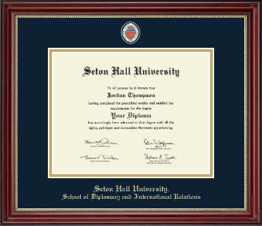 Seton Hall University diploma frame - Masterpiece Medallion Diploma Frame in Kensington Gold