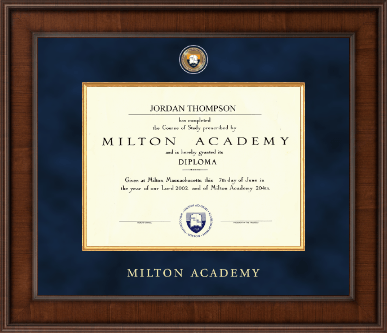 Milton Academy diploma frame - Presidential Masterpiece Diploma Frame in Madison