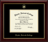 Rhode Island College Gold Embossed Diploma Frame in Gallery