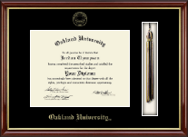 Oakland University Tassel Edition Diploma Frame in Southport Gold