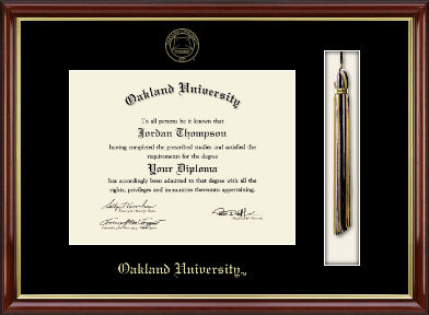 Oakland University diploma frame - Tassel & Cord Diploma Frame in Southport Gold