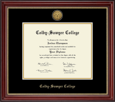 Colby-Sawyer College diploma frame - Gold Engraved Medallion Diploma Frame in Kensington Gold