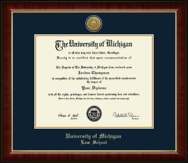 University of Michigan diploma frame - Gold Engraved Medallion Diploma Frame in Murano