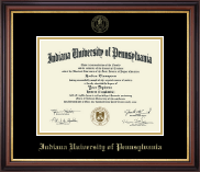 Indiana University of Pennsylvania Gold Embossed Diploma Frame in Regency Gold