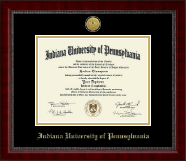 Indiana University of Pennsylvania Gold Engraved Medallion Diploma Frame in Sutton