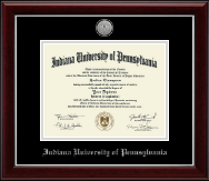 Indiana University of Pennsylvania Silver Engraved Medallion Diploma Frame in Gallery Silver
