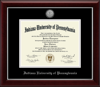 Indiana University of Pennsylvania diploma frame - Silver Engraved Medallion Diploma Frame in Gallery Silver