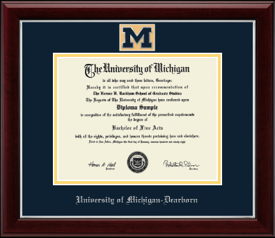 Michigan Dearborn diploma frame - Masterpiece Medallion Dearborn Diploma Frame in Gallery Silver