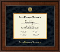 Iowa Wesleyan University Presidential Gold Engraved Diploma Frame in Madison