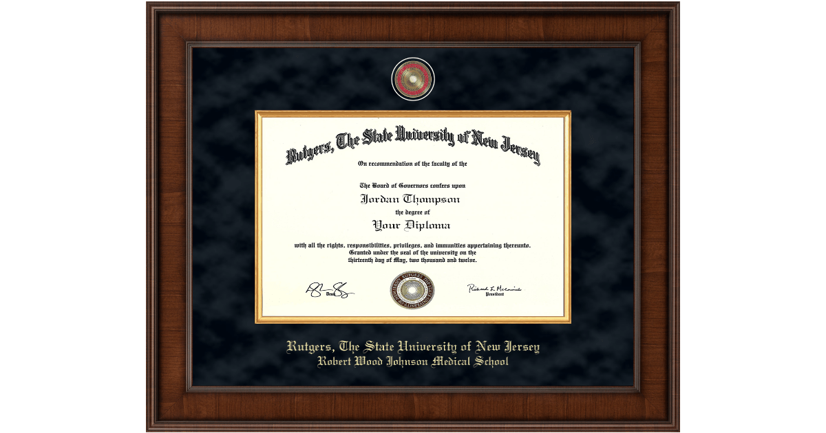 Presidential Masterpiece Diploma Frame in Madison Rutgers University