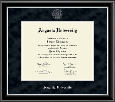 Augusta University diploma frame - Silver Embossed Diploma Frame in Onyx Silver
