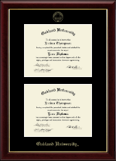 Oakland University Double Diploma Frame in Gallery