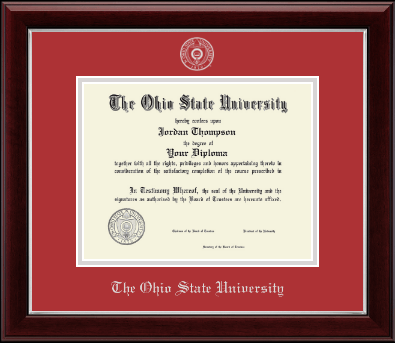The Ohio State University diploma frame - Silver Embossed Diploma Frame in Gallery Silver