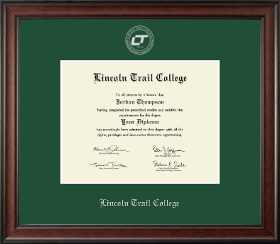 Lincoln Trail College diploma frame - Silver Embossed Diploma Frame in Studio