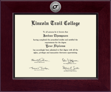 Lincoln Trail College diploma frame - Century Silver Engraved Diploma Frame in Cordova