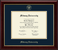 Midway University Gold Embossed Diploma Frame in Gallery